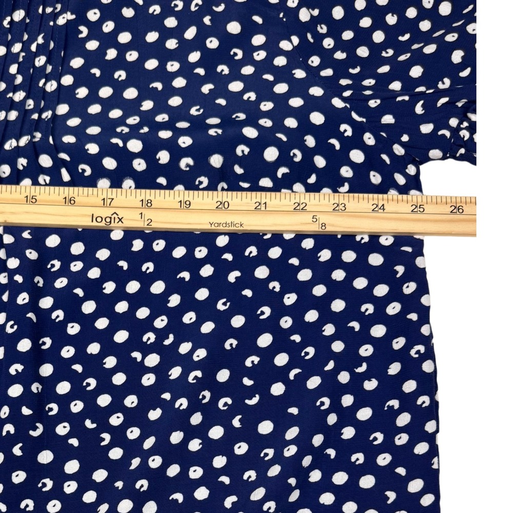 Soft Surroundings Blouse Womens 1X Polka Dot Pleated Ruffle Peasant Boho Cottage - Picture 4 of 8
